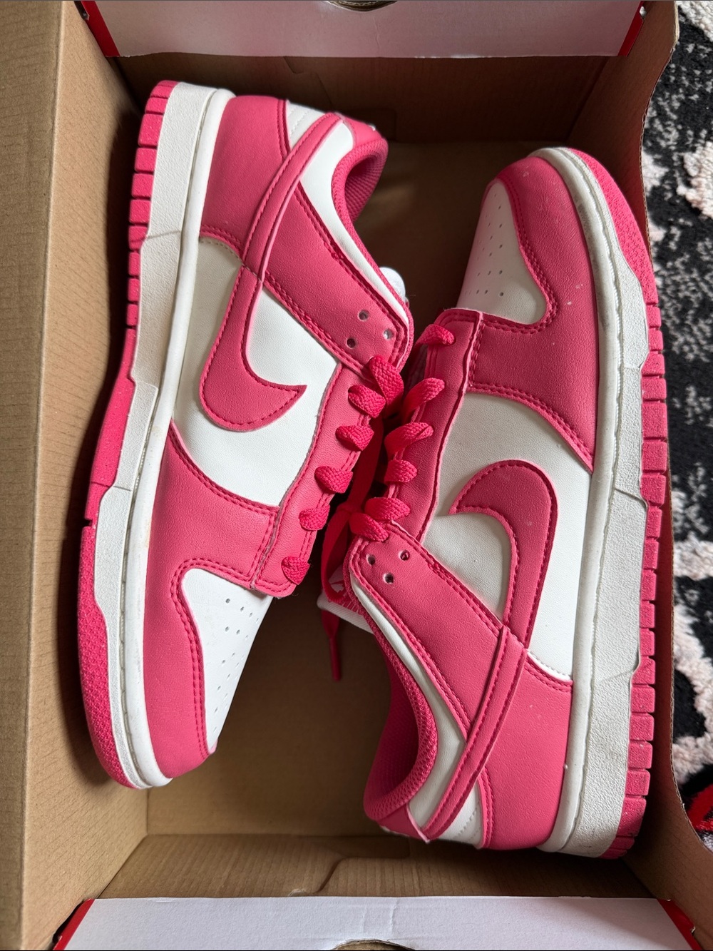 Nike Pink and White Low-Top Sneakers - Women